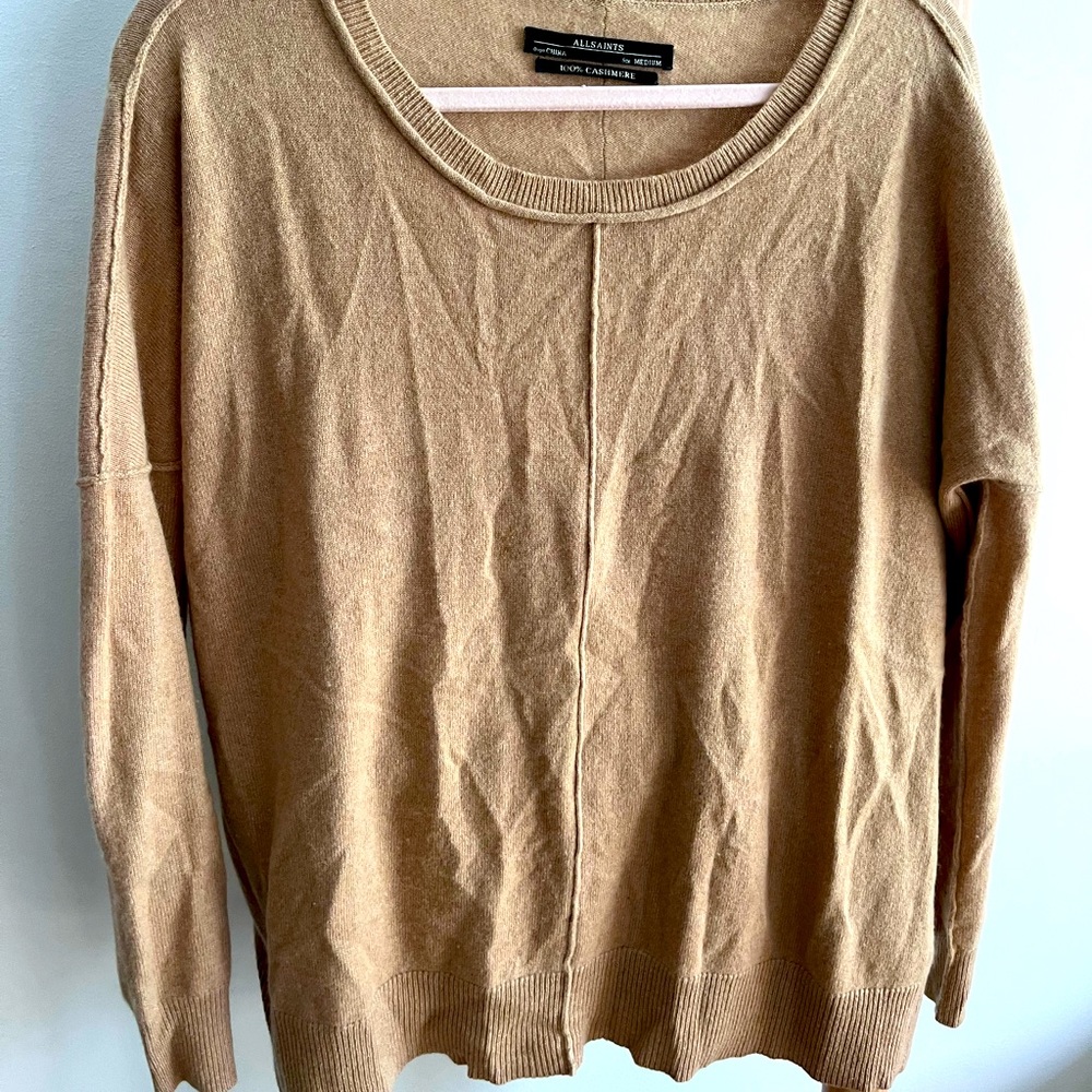 All Saints Cashmere Sweater - Sand / Medium